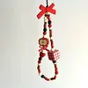 Cadena para Teléfono Móvil con Lazo Rojo de Fruta Media, Cordón, Colgante de Llavero de Cámara Ccd Lindo, Colgante, Ins