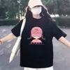 Camiseta de Algodón Puro Talla Grande Americana de Manga Corta para Mujer 2025 Nuevo Verano Holgada de Media Manga Moda y Versátil Ropa