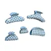 Material PVC Ponto Azul Presilha de Garra Toque de Luxo Coque na Parte de Trás da Cabeça Presilha Tubarão Estilo Coreano Temperamento Presilha de Ponto Azul para Rabo de Cavalo