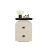 Mesita de Noche Pequeña de Madera Maciza para Dormitorio del Hogar 2026 Nuevo Estilo Vintage Ultra Estrecho Crema Moderno Minimalista Gabinete de Almacenamiento