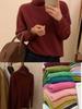 Estilo Coreano Otoño e Invierno Cuello Libre Suave Cera Terciopelo de Mapache Tejido Camiseta Base de Lana Perezosa Top Holgado