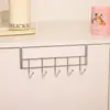 Estante de 5 ganchos detrás de la puerta del gabinete, estante colgante creativo montado en la puerta de la cocina, estante de ganchos montado en la pared, gancho sin clavos que no deja marca para almacenamiento y organización