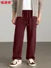 Pantalones de chándal de punto de algodón pesado Hengyuanxiang para hombre, nueva colección de otoño 2026, pantalones rectos para hombre con buena caída, pantalones casuales para hombre