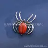 Collar Colgante de Cristal de Piedra Natural de Halloween Araña Amatista Cristal Rosa Columna Hexagonal de Punta Única Accesorios de Yoga