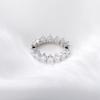 Anillo de Plata de Ley con Forma de Corazón de Melocotón Full Diamond Zirconio Venta Caliente Moda Europea y Americana Ins Anillo de Diamante para Mujer Pulsera
