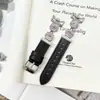 Adecuado para Pulsera Xiaomi 11, Nueva Correa de Reloj Kt Cat Incrustada de Diamantes 8/9/Nfc, Elegante Correa de Cuero para Reloj de Pulsera para Mujer