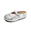 Sandálias Birkenstock fechadas com sola grossa vazada, confortáveis, estilosas, casuais, versáteis, antiderrapantes, com sola macia, sapatos Birkenstock vazados retrô para o verão