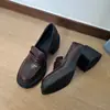 Sapatos loafer de couro com sola grossa e salto grosso para mulheres, sapatos de salto alto estilo britânico, sapatos de couro com sola grossa para aumentar a altura para pessoas baixinhas