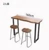 Mesa de Bar de Madera Maciza, Mesa de Comedor de Patas Altas, Mesa de Barra de Café, Mesa para el Hogar, Mesa Larga Simple de Pared para Tienda de Snacks y Té de Leche