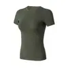 Camiseta de yoga para mujer, adelgazante, de secado rápido, transpirable, de alta elasticidad, top de entrenamiento, Camiseta Fitness Feminina