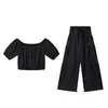 Calça Larga Nova Europeia e Americana para Mulheres 2025 Calça de Trabalho Cintura Alta Cor Sólida Flare Amarração Drapeada Calça Casual Conjunto