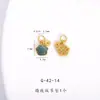 Dorado Arena Fuerte que Conserva el Color Accesorios DIY Jade Azul Natural Agua Pixiu Mejorador de Fortuna Corazón Calabaza Agujero Pasante Cuentas de Transferencia Colgante