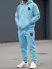 Sudadera con capucha de forro polar para hombre de otoño e invierno, traje deportivo casual estampado, fabricante, lote