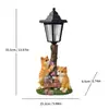 Vaso de Flores Multifuncional Transfronteiriço Artesanato de Gato em Resina Enfeites Luz Solar Externa Jardim Pátio Paisagismo Luz Noturna