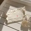 Camiseta de Manga Larga con Bloques de Color y Mangas de Murciélago Estilo Nuevo Primavera y Otoño Top Dulce Coreano Bordado de Corazón Camiseta de Manga Larga para Niñas