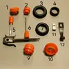 Piezas de máquinas textiles, máquina bobinadora, bastidor contador de máquina anti-bobinado eje pequeño, anillo de cuero de husillo, cabeza de plástico, manija de husillo