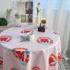 Toalha de Mesa de Casamento Decoração de Casamento Vermelha Pano de Cobertura com Palavras Felizes Salão de Casamento Toalha de Mesa Alegria Mesa de Centro Mesa de Jantar Pano de Cobertura