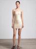 Vestido de Yoga Metálico Stretch Justo Sem Alças, Saia Curta Bodycon, Vestido Bodycon Justo Sem Alças Hot Girl
