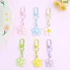 Chaveiro Transparente Sakura Fresca Colorido Pingente Fofo Corrente para Celular Bolsa Boneca Pequeno Ornamento Ponto Venda Atacado