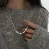 Colar Longo Retrátil Versátil Tendência Cool Estilo Coreano para Mulheres, Corrente Simples Versátil para Suéter com Design Único