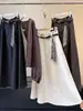 Falda Versátil Elegante Estilo Coreano Otoño 2026 para Mujer, Cintura Alta, Corte Holgado, Adelgazante, Falda de Línea A Casual Acampanada