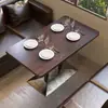 Juego de muebles de cafetería estilo retro, que incluye mesas, sillas y sofás, adecuado para tiendas de té de leche, bares, hoteles y áreas de recepción; asientos de cabina modernos de mediados de siglo