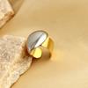 ¡Diseño YS! Moda europea y americana anillo de color contrastante acero inoxidable chapado oro 18K plata serie de costura aretes collar