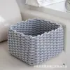 Cesta de Almacenamiento Cuadrada Tejida con Cuerda de Algodón para Uso Doméstico, Sala de Estar, Almacenamiento en Armario, Cesta de Almacenamiento para Artículos Varios, Cesta de Almacenamiento de Cuerda de Algodón