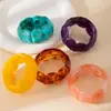 Pulseira Elástica Colorida com Gradiente, Contas e Acrílico Emendado, Estilo Europeu e Americano Transfronteiriço, Pulseira Exagerada, Joia Personalizada de Alto Padrão