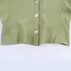 Para Comercio Exterior Europeo y Americano Transfronterizo Ropa de Mujer Aliexpress Más Vendido Verano Simple Versátil Cuello Redondo Mangas Abullonadas Camisa Ceñida a la Cintura
