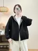 Chamarra Corta con Capucha Acolchada Diamante para Mujer 2026 Otoño Nuevo Estilo Coreano Holgada Casual Acolchada Reversible Top Reversible