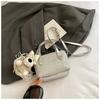 Bolso de Mano con Patrón de Olas Nuevo Verano 2025 para Mujer Diseño de Nicho de Moda Versátil Bolso de Hombro Plateado Bolso Cruzado