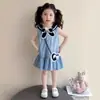 Vestido de Verano para Niña, Vestido Chaleco de Princesa Policía Conejito para Niños, Vestido para el Primer Cumpleaños del Bebé, Vestido Delgado Estilo Academia