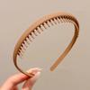 Faixa de cabelo preta antiderrapante com carimbo de cabelo dentado para lavagem feminina 2025 nova faixa de cabeça simples para aplicar máscara de cabelo pacote de acessórios de cabeça