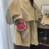 Bolsa Mini de Mano de Gato de Dibujos Animados Bordado de una Sola Correa con Encaje Dulce y a la Moda Bolso Cruzado de Niña Princesa Moderno
