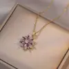 Colar Feminino Cyber Celebridade Margarida [Aço Titânio] Flor de Zircônia Nicho Luxo Leve Novo Estilo Senso de Design Pingente Elegante Titânio