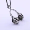 Pingente de Fone de Ouvido com Personalidade Estilo Hip-Hop Rock Tendência Unissex Casal Versátil Ousado Acessório Pingente de Colar de Aço Titânio