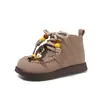 Botas de Cuero para Niños 2025 Otoño Nuevo Estilo Moda para Niñas Versátiles Zapatos Canguro Suela Suave Casual Zapatos tipo Birkenstock para Bebé Niña