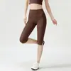 Conjunto de pantalones de yoga 7/8 de cintura alta con abertura en el bajo para mujer, top tipo tank top halter fruncido con copas fijas, sin líneas incómodas, conjunto de dos piezas para fitness