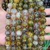 Ventas Directas de Fábrica Cuentas Sueltas de Ágata con Patrón de Dragón Amarillo Ágata Optimizada con Rayas Negras Cuentas Redondas Ágata Amarilla Accesorios para Joyería DIY