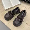 Nueva Colección Otoño/Invierno 2026: Mocasines Retro Negros de Tacón Grueso y Suela Gruesa Estilo Británico para Mujer, para Faldas