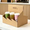 Portavasos desechables de pulpa de papel para llevar té de leche y café, portavasos desmontables, fabricante de moldeo de pulpa de papel al por mayor