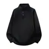Comercio electrónico transfronterizo de Amazon: sudadera para hombre con cuello alto, media cremallera, capa base de manga larga de color liso, moderna y a la moda, para primavera y otoño