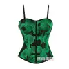 Suministro directo de fábrica de nuevo top corsé jacquard verde estilo chino con cierres de rana, prenda exterior entalladora y reductora para mujer, al por mayor