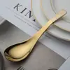 Colher de Aço Inoxidável 304 Coloreada Titânio Dourado Colher Aprofundada Espessada Cabeça Redonda Estilo Chinês Colher Suprimentos Domésticos de Hotel Utensílios de Mesa