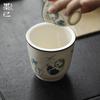Mo Ji Yu Ni Panda Pintado a Mano Jugando Bambú Accesorios para Ceremonia del Té Jianshui Tanque de Agua de Cerámica para Escupir Tanque de Agua Residual para el Hogar Tanque de Almacenamiento de Agua Tanque Seco de Burbujas