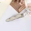 Grampos de cabelo minimalistas estilo linha ondulada prateado metálico, presilhas jacaré geométricas retangulares em formato de gota d'água, novos grampos para franja