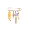 Broche Grande de Peces Pequeños y Conchas Marinas de Verano Europeo y Americano, Broche de Borla con Elementos Oceánicos Coloridos de Goteo de Aceite Transfronterizo para Mujeres