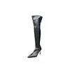 Novedad Otoño/Invierno 2026 Tacones de Aguja Puntiagudos, Moda Francesa Adelgazante, Botas Largas Sexy y Hermosas para Celebridades de Internet