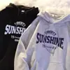 Novo Moletom com Letra para Homens e Mulheres, Estilo College, Tendência Esportiva, Casual Preguiçoso, Confortável, Peça Superior Versátil